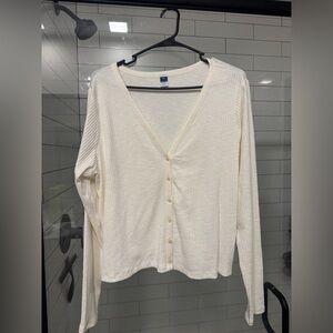 2 Women’s Old Navy Button-Front Rib-Knit Tops